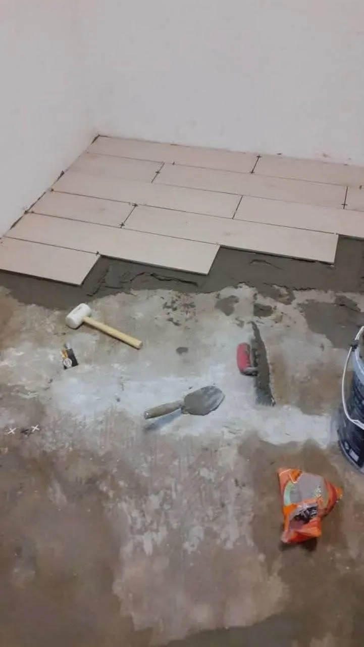 Tile removal and floor preparation before new floor tiles are installed
